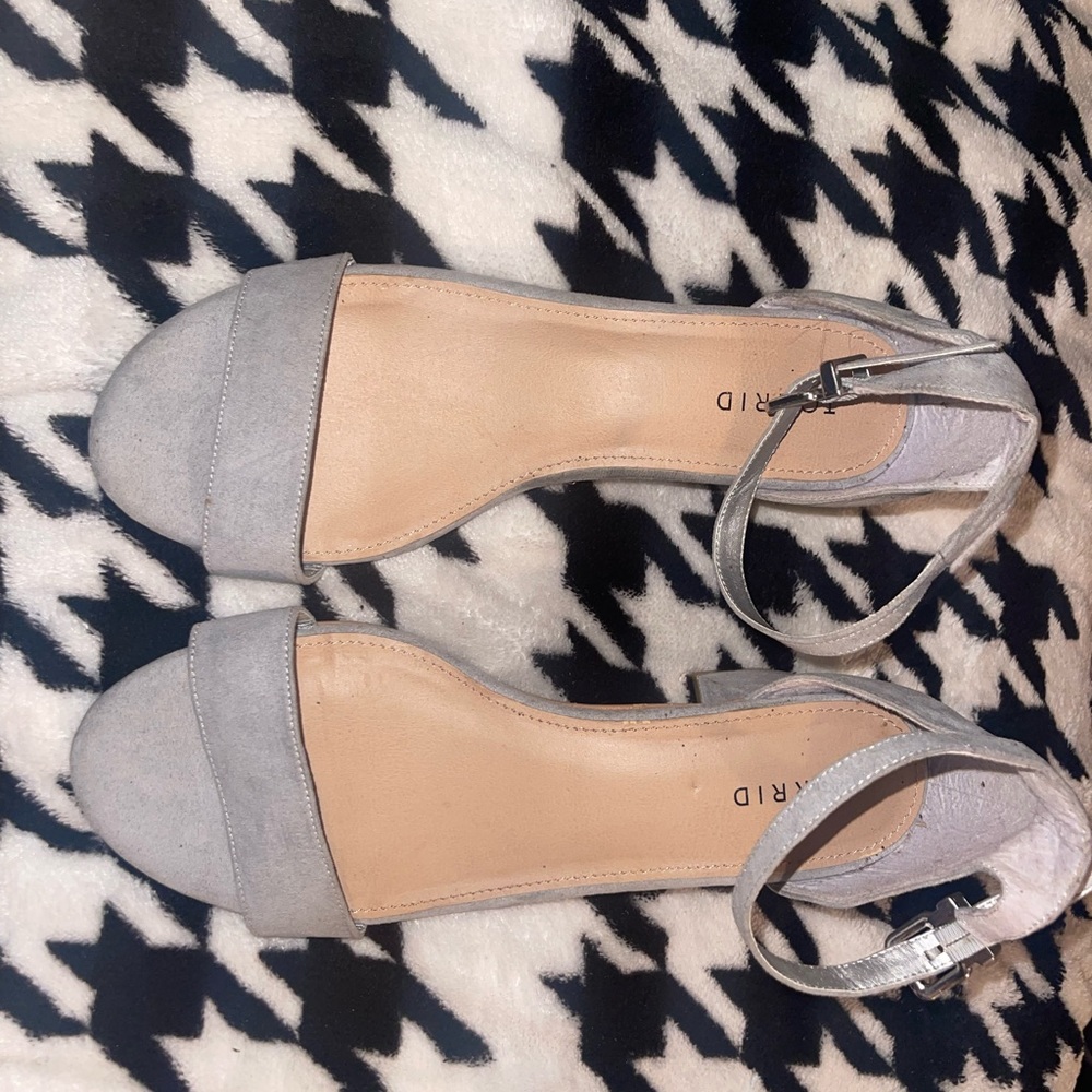 Grey Torrid block heel sandals